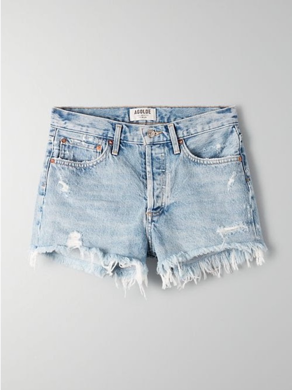 Agolde Parker Swap meet denim shorts in Light Denim